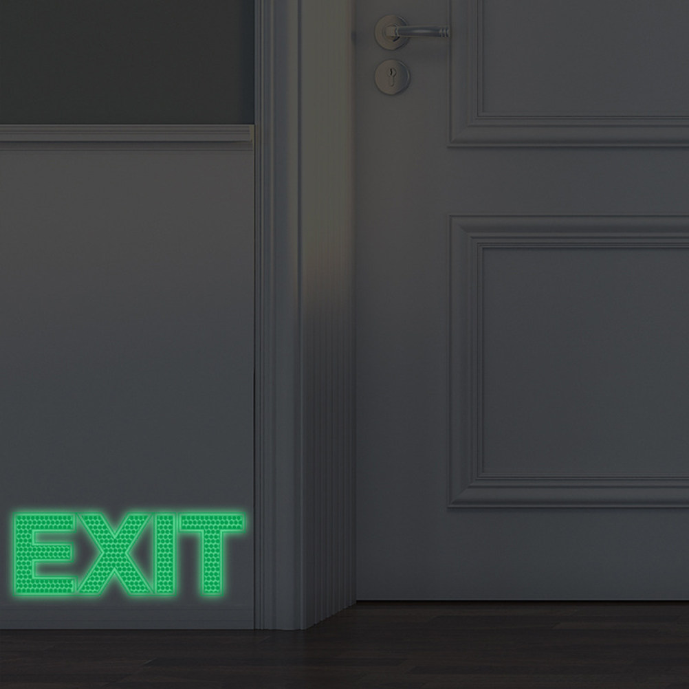 Emergency Exit Sign - Exit Wall Safety Sticker Noctilucence Luminous