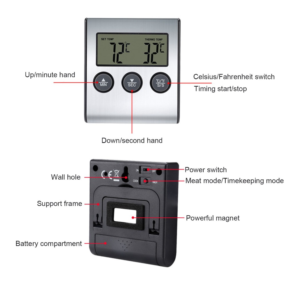 Silver Digital BBQ Meat Thermo - Pool Alarm Float review and price
